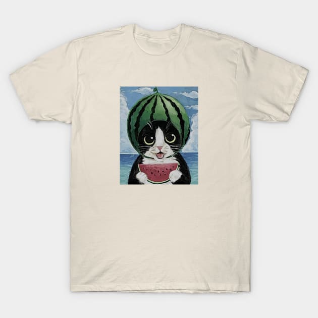 Watermelon Cat T-Shirt by KitzCutiz